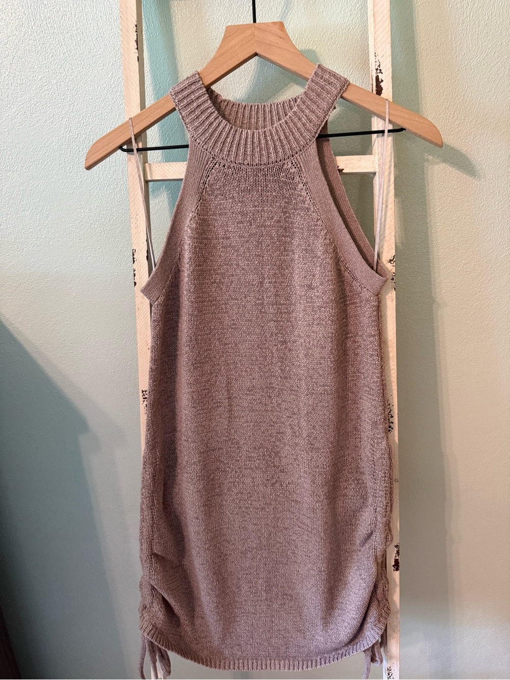 Miou Muse Sleeveless Knit Sweater Tunic Top Light Purple Size M